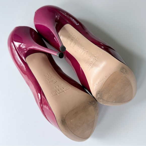 Sebastian Milano Guanto Giglio Porpora Red Patent Stiletto Platform Heels 35.5 - Picture 10 of 11